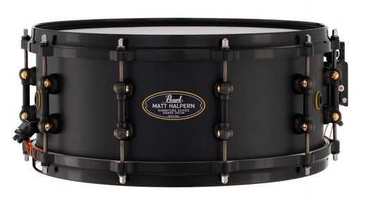 Pearl Matt Halpern 14"x6" Signature Snare Drum Black on Brass