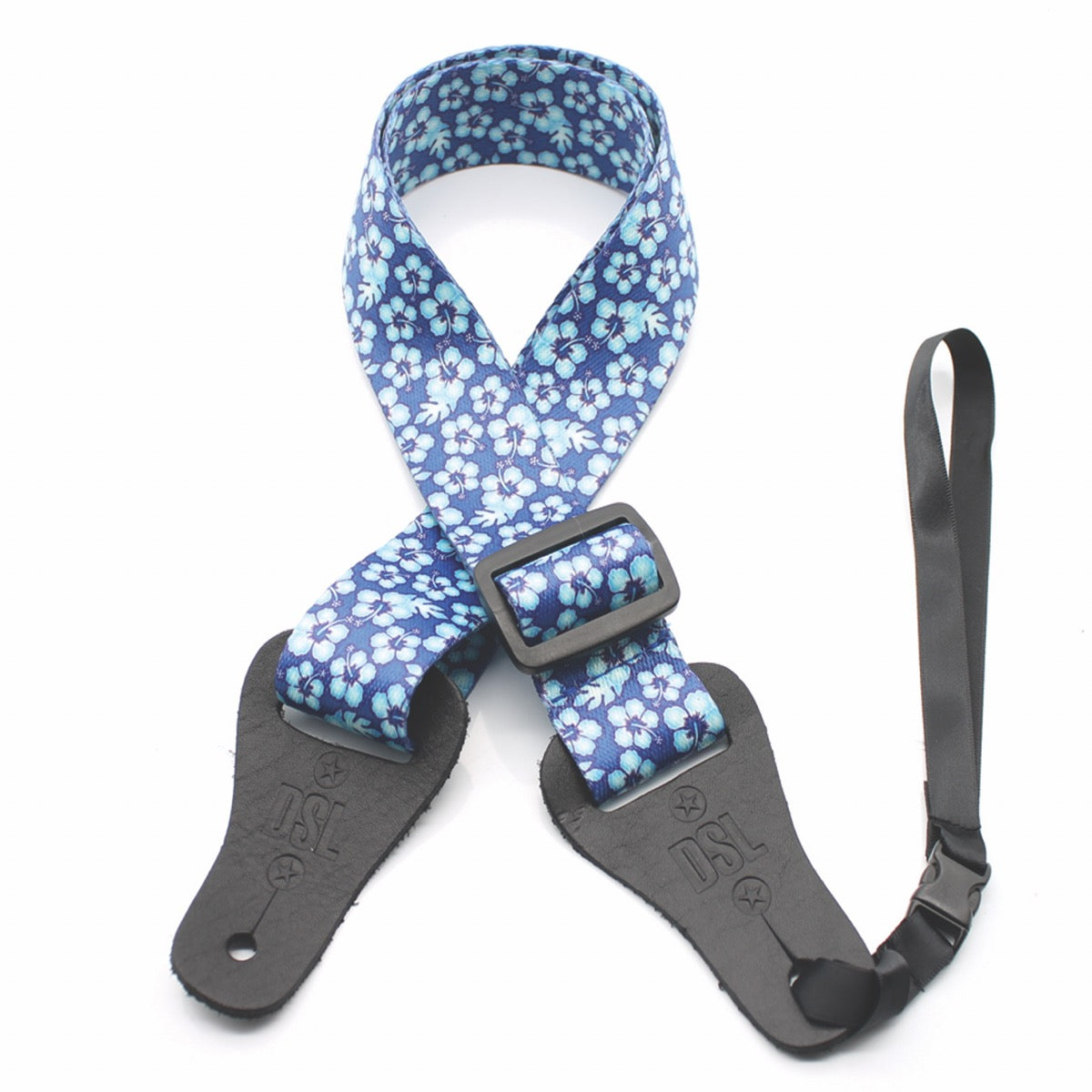 DSL 38UKPOLY Series Ukulele Weaving 38mm Strap in Hibiscus Blue