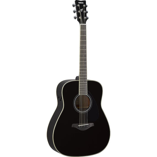 Yamaha FG TA TransAcoustic Dreadnaught Guitar in Black