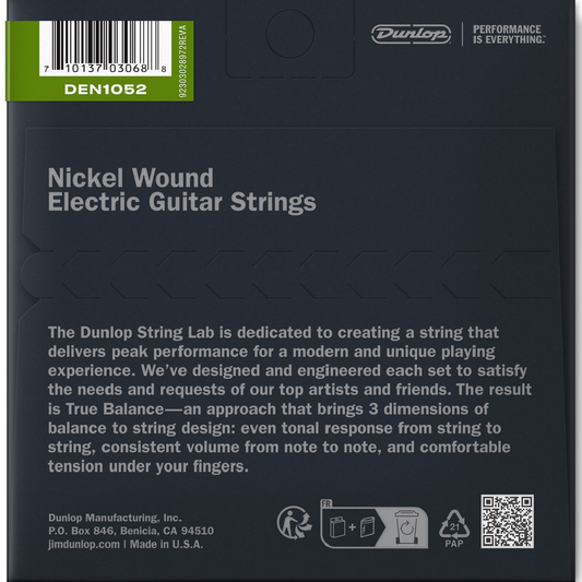 Dunlop Nickel Wound Electric Guitar Strings 10-52 Gauge