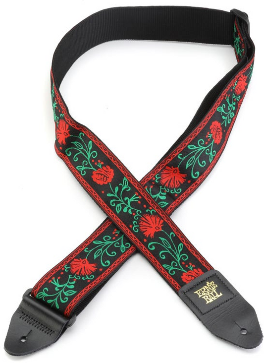 Ernie Ball Classic Jacquard Guitar Or Bass Strap in Western Rose