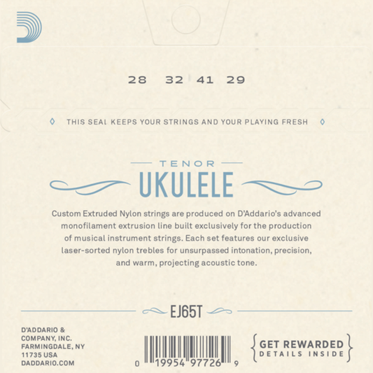 D'Addario EJ65T Pro Arte Custom Extruded Nylon Ukulele Strings Tenor