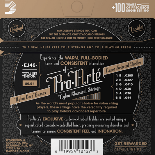 D'Addario EJ46 Pro Arte Nylon Classical Guitar Strings Hard Tension