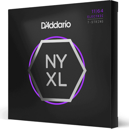 D'Addario NYXL1164 Nickel Wound 7 String Electric Guitar Strings Medium 11-64 Gauge