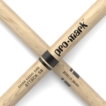 Promark Attack 5B Lacquered Shira Kashi Oak Nylon Tip Drumsticks