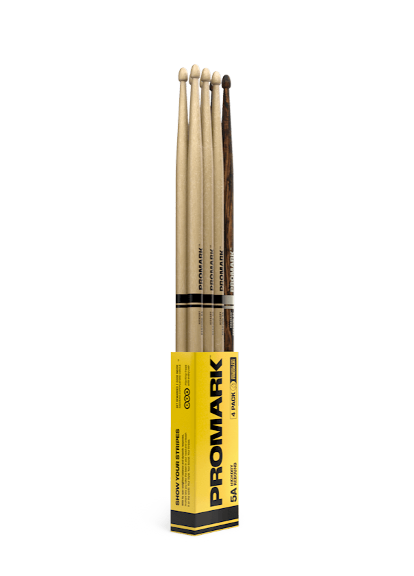 Promark Rebound 5A Lacquered Hickory Drumstick 4 Pack