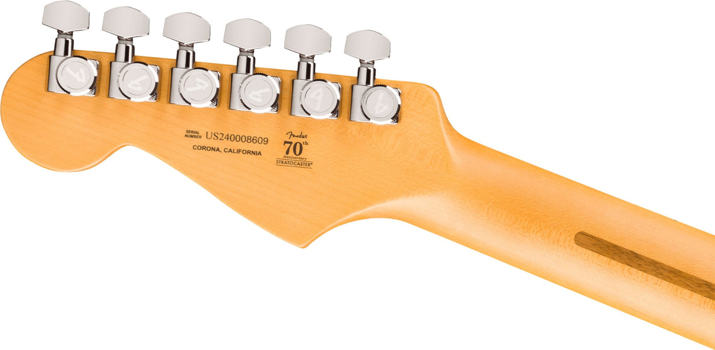 Fender American Ultra II Stratocaster HSS, Ebony Fingerboard in Texas Tea