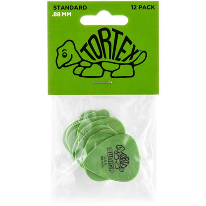 Jim Dunlop Tortex Standard Guitar Picks .88mm 12 Pack in Green