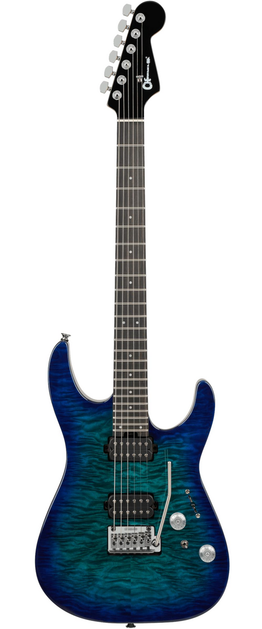 Charvel Pro-Mod Plus DK24 HH 2PT EB QM Electric Guitar in Chlorine Burst