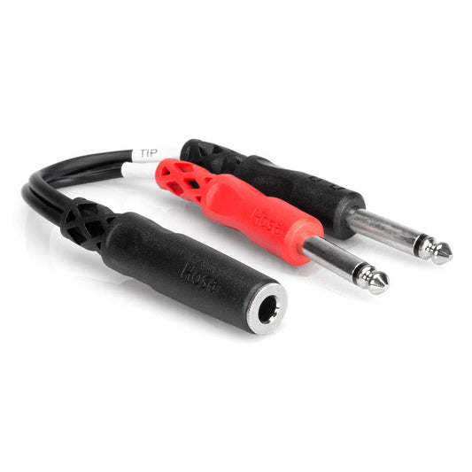 Hosa YPP136 1/4" TRSF to Dual 1/4" TS Stereo Breakout Cable