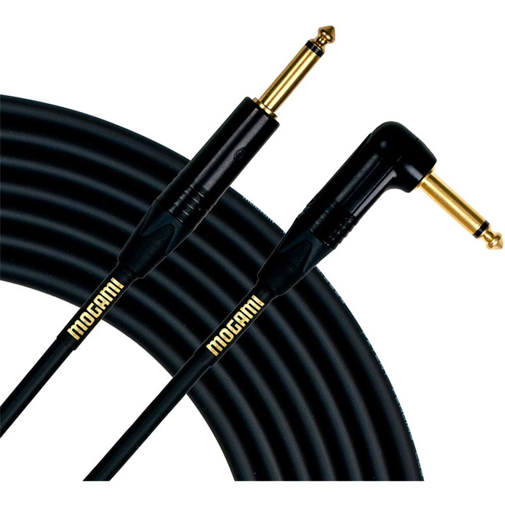 Mogami 3 ft Gold Straight End to Right Angle Instrument R Cable