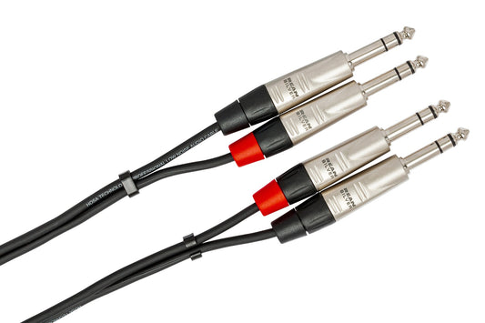 HOSA HSS010X2 10FT Pro Stereo Interconnect Dual REAN 1/4" TRS To Same