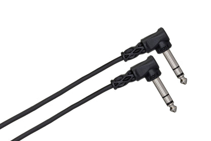 Hosa Balanced Interconnect Cable Right Angle 1/4 in TRS to Same