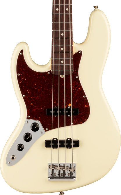 Fender American Professional II Jazz Bass Left Hand, Rosewood Fingerboard in Olympic White