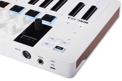 Arturia MiniLAB 3 Compact MIDI Keyboard & Pad Controller in White