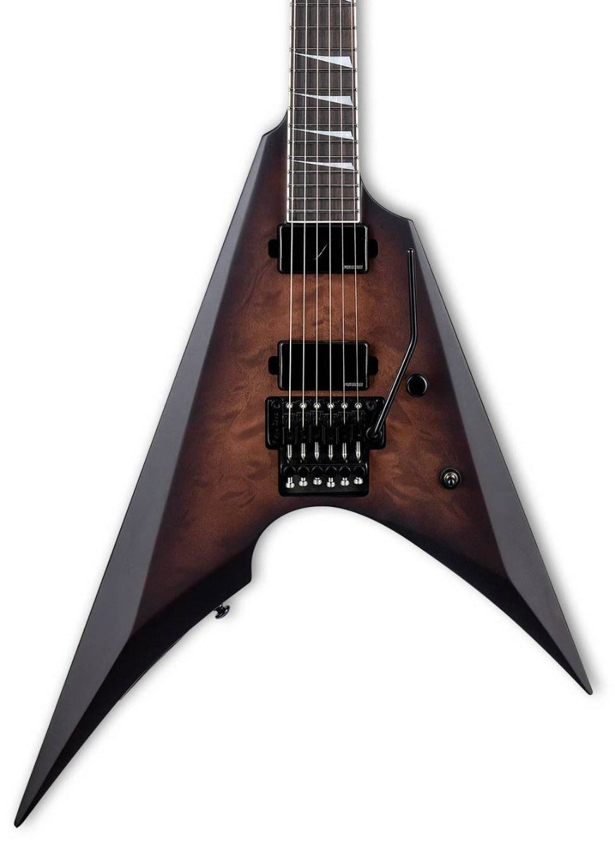 ESP LTD Arrow 1000QM Electric Guitar In Dark Brown Sunburst Satin