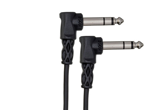 Hosa Balanced Interconnect Cable Right Angle 1/4 in TRS to Same