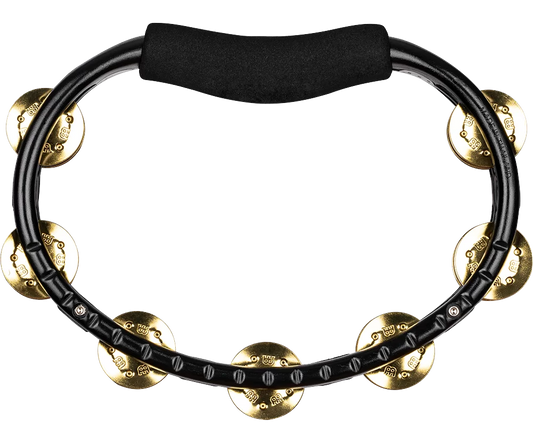 Meinl Percussion TMT1BBK Traditional ABS Series Hand Held Molded ABS Tambourine Solid Brass Jingles in Black
