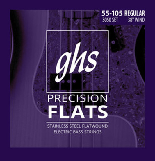 GHS 3050 Pressurewound Bass Flatwound Guitar String 55-105 Gauge