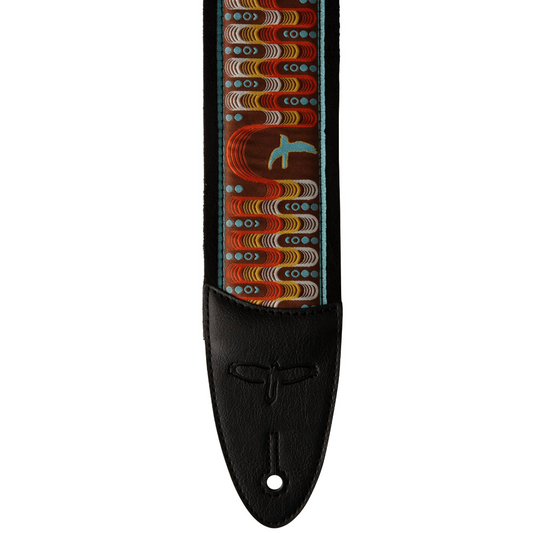 PRS 2.4” Padded Guitar Strap with FLASH Custom Jacquard Birds Wavelength in Blue