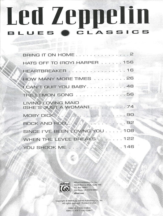 Led Zeppelin Blues Classics Guitar Tab