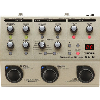 Boss VE8 Acoustic Singer Effects Processor Pedal