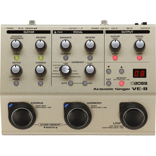 Boss VE8 Acoustic Singer Effects Processor Pedal