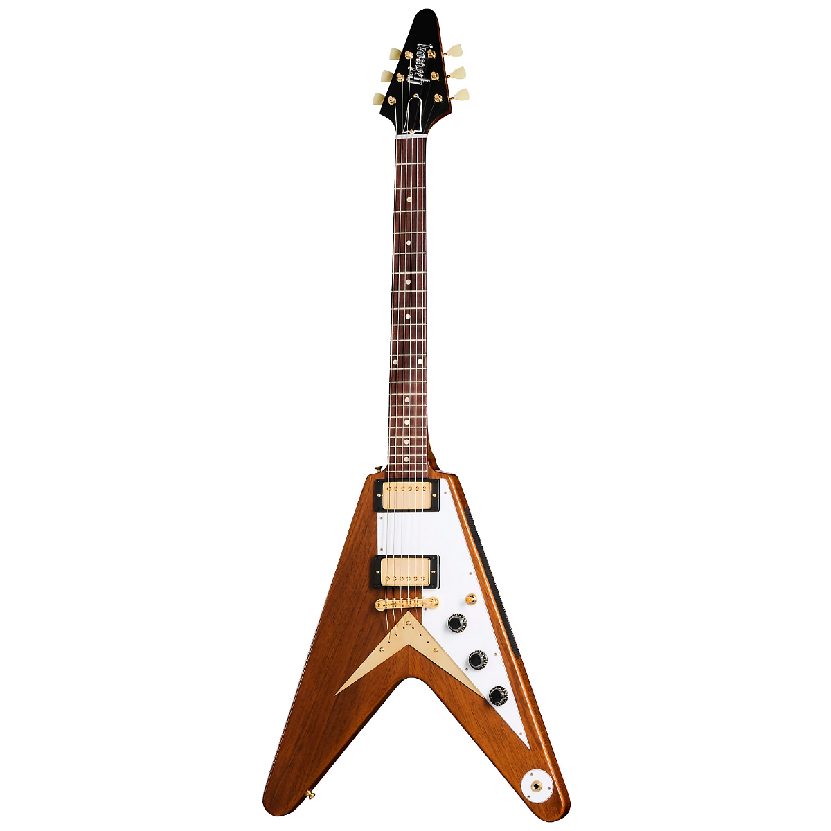 Gibson Custom 1958 Mahogany Flying V Reissue Electric Guitar in Antique Natural