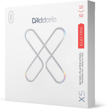 D'Addario XS Light Top Heavy Bottom Coated Electric Guitar Strings 3 Pack 10-52 Gauge