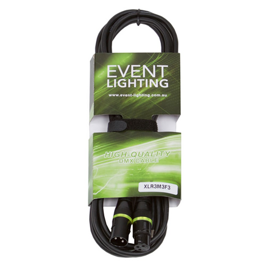 Event Lighting XLR3M3F3 - 3-pin DMX Cable (3m)