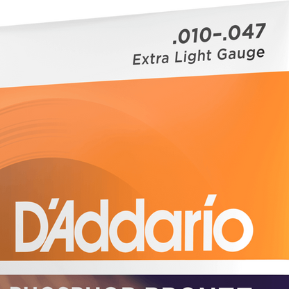 D'Addario EJ15 3D Phosphor Bronze 3 Sets Acoustic Guitar Strings Extra Light 10-47 Gauge