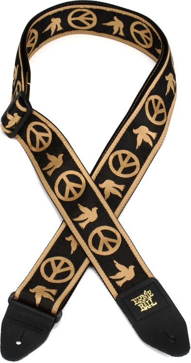 Ernie Ball Classis Jacquard Guitar Or Bass Strap in Peace Love Dove