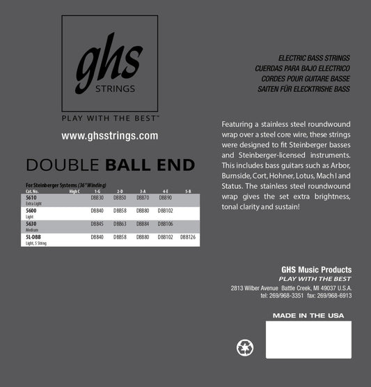 GHS 5600  Bass Double Ball End Guitar String 40-102 Gauge