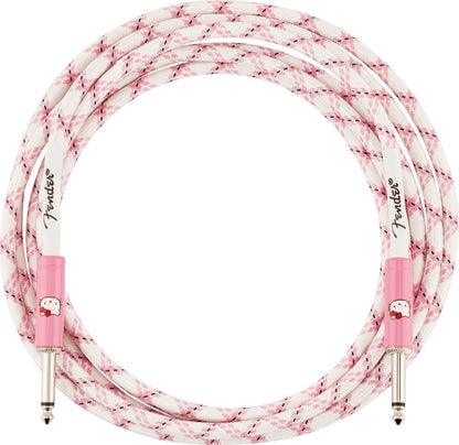 Fender x Hello Kitty Woven Cable 10ft in White/Pink