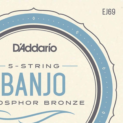 D'Addario EJ69 5 String Banjo Strings Phosphor Bronze Light 9-20