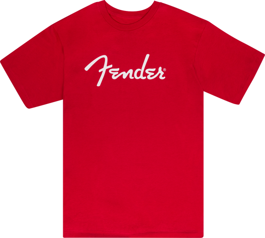 Fender Spaghetti Logo Large TShirt in Dakota Red