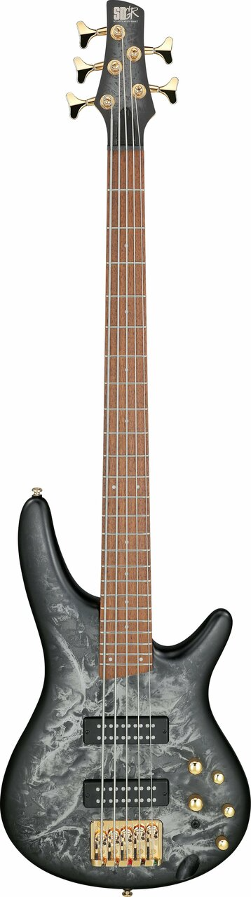 Ibanez SR305EDX BZM 5 String Bass Guitar in Black Ice Frozen Matte
