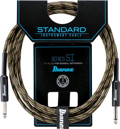 Ibanez SI20 20ft Woven Guitar Cable in Camo Green