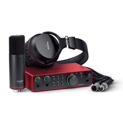 Focusrite Scarlett 2i2 Studio 4th Gen 2 in 2 out Interface, Condenser Mic & Headphones