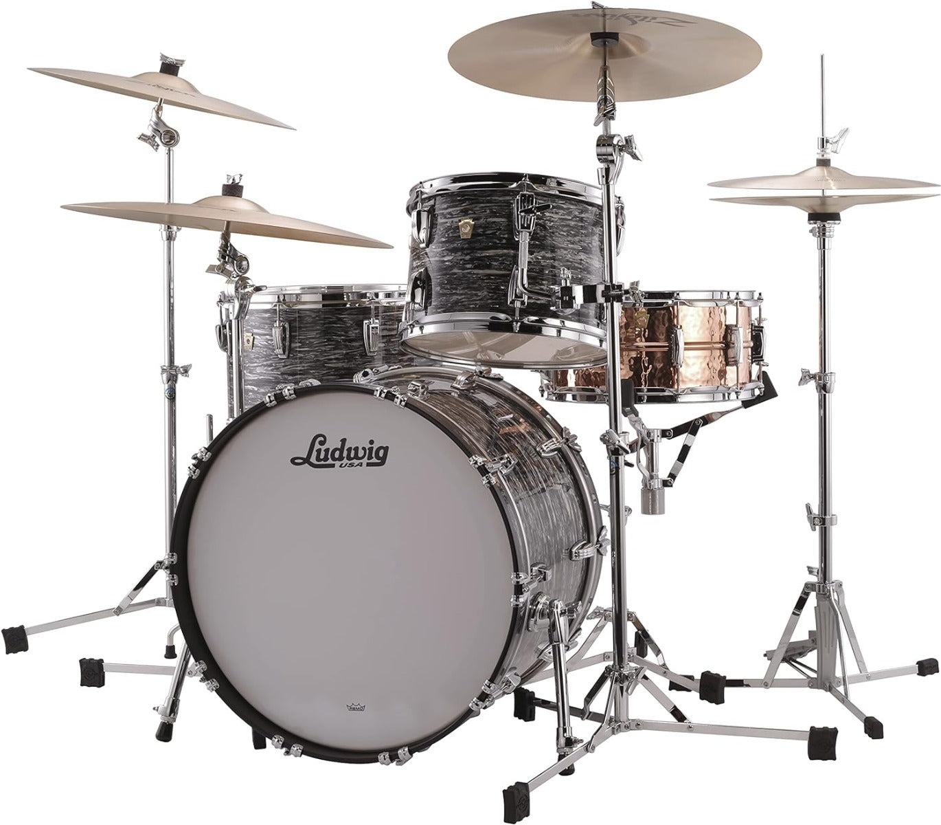 Ludwig Classic Maple Fab 3 Piece Drum Kit in Vintage Black Oyster