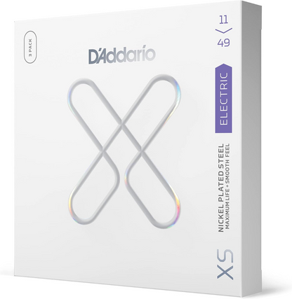 D'Addario XS Medium Coated Electric Guitar Strings 3 Pack 11-49 Gauge