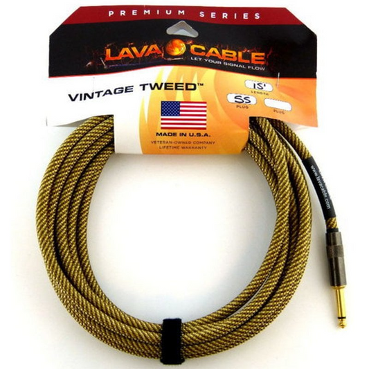 Lava Vintage Tweed 20' Straight to Straight Instrument Cable