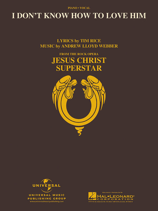 I Don't Know How To Love Him From Jesus Christ Superstar PVG S/S