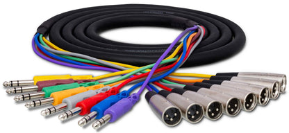 HOSA STX802M Balanced Snake 1/4" TRS to XLR3M 2m