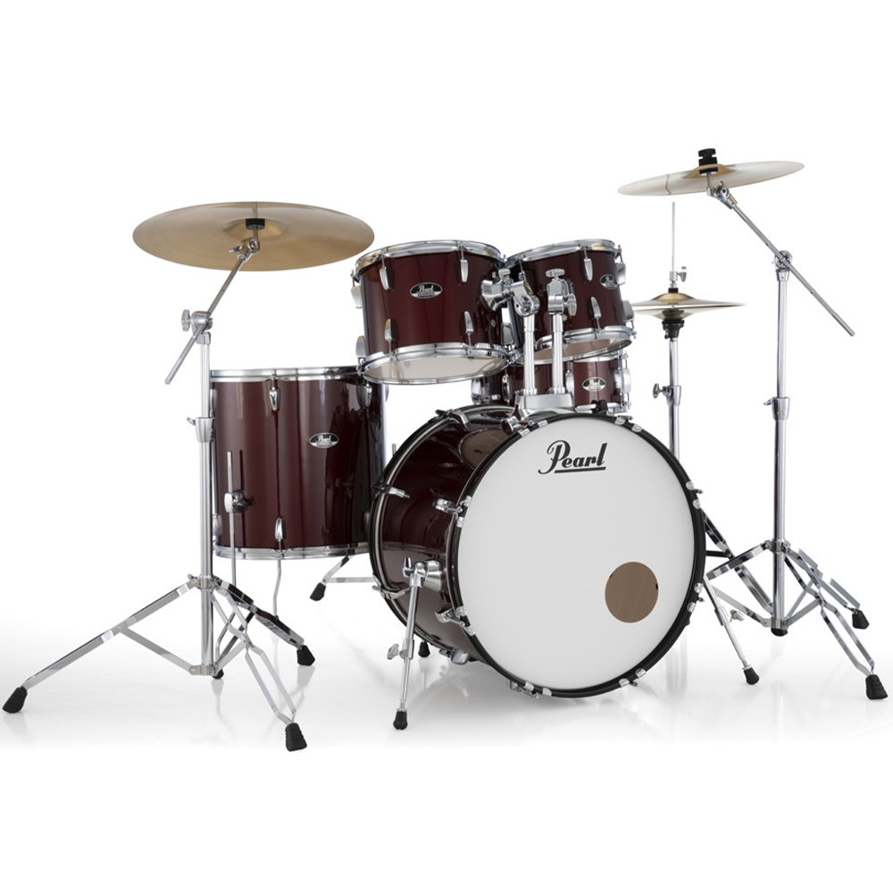 Pearl Roadshow-Plus 5-Piece Drum Kit with Pearl Cymbal Pack in Red Wine