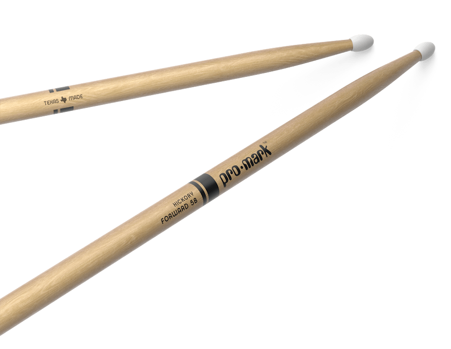 Promark Forward 5B Lacquered Hickory Nylon Tip Drumsticks