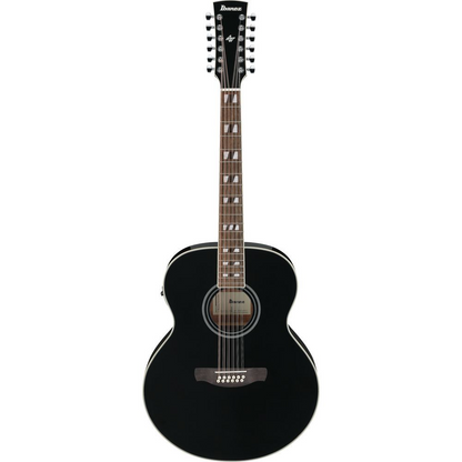 Ibanez AJ7012M1E 12-string Acoustic Electric Guitar in Black High Gloss