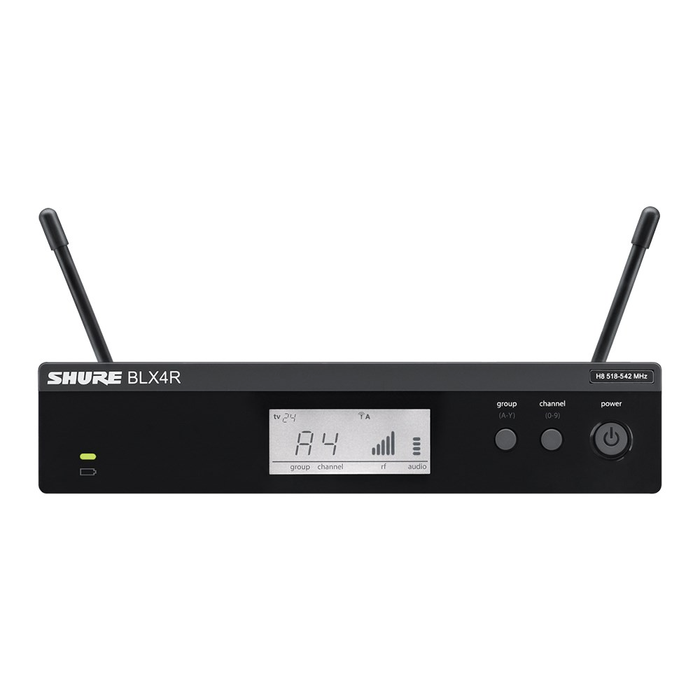 Shure Wireless 1/2R Handheld System BLX2 Tx; SM58 Mic; BLX4R Rx Auto Setup 662-686MHz