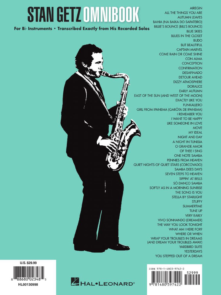 Stan Getz Omnibook For B Flat Instruments