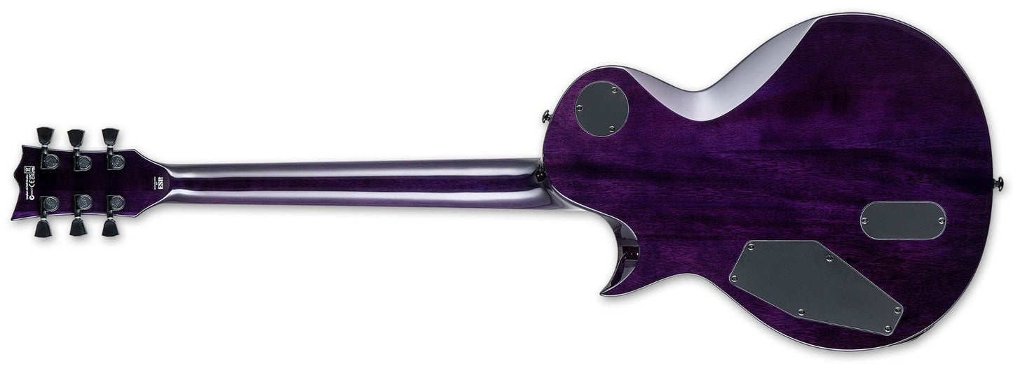 ESP LTD EC-1000 with EMG Pickups, Quilted Maple Top in See Thru Purple Burst